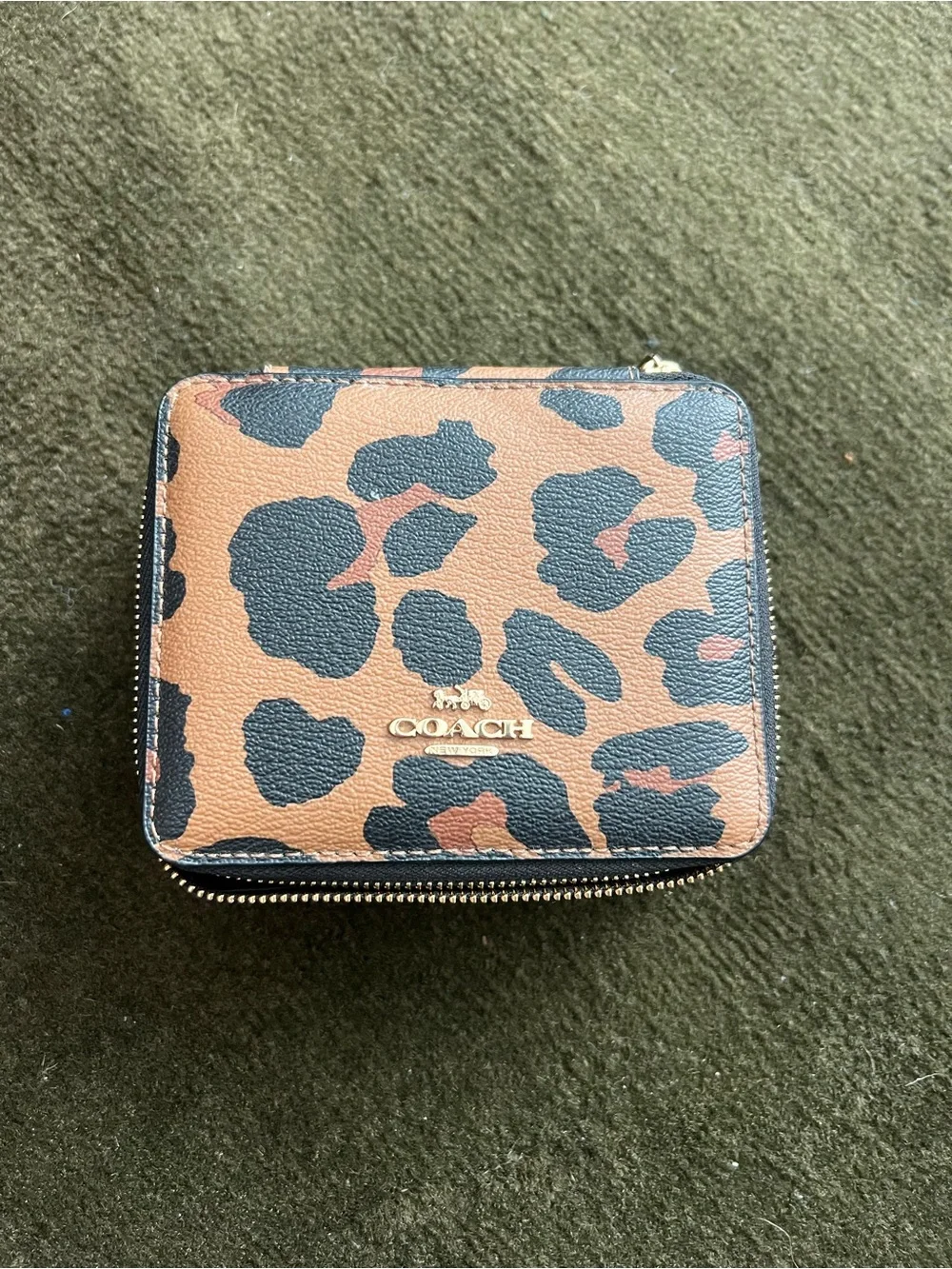 Coach Jewelry Travel Holder - Brown & Black Leopard Print